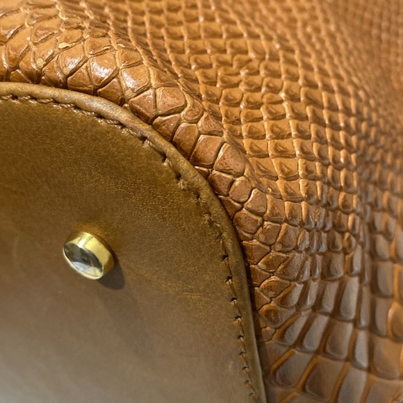 GASPY “Tracy” Large Tan (Burnt Caramel) Snakeskin Embossed Leather - Picture 9 of 16